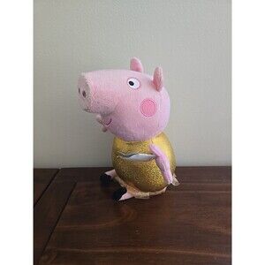 Peppa Pig Hollywood PEPPA PIG in Gold Colored Dress Plush 9" NWT